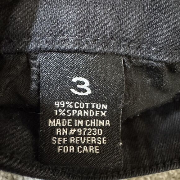 Almost Famous Shorts Womens 3 Black Distressed Frayed Hem High Rise Denim Cutoff - Picture 7 of 11